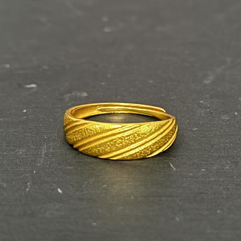 24k Gold Jewelry,Gold Dome Croissant Band Ring, Stackable Ring, Signet Ring, Women Jewelry Minimalist Chic Style