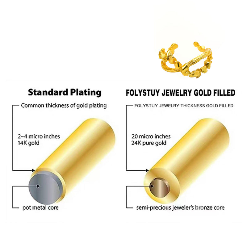 24k Gold Jewelry,Open Ring For Women, Handmade Adjustable Ring, Minimalist Stackable Ocean Themed Gift, Bold Exaggerated Irregular Wavy Trendy Ribbed Jewelry, Textured Patterned Fashion Accessories, V