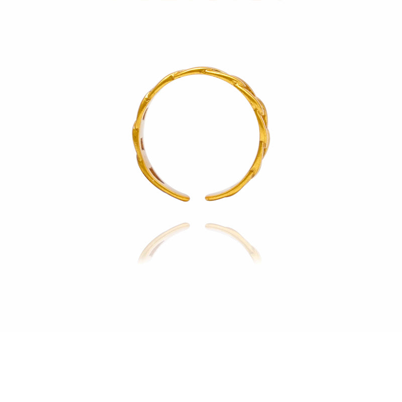 24k Gold Jewelry,Classic Twist Chain Open Rings For Women Zircon Geometric Twist Wrapped Couple Ring Jewelry