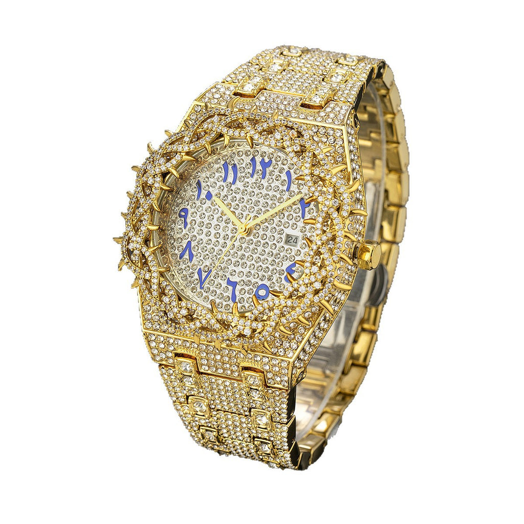Personalized Mesh-design Inlaid Quartz Fashion Watch