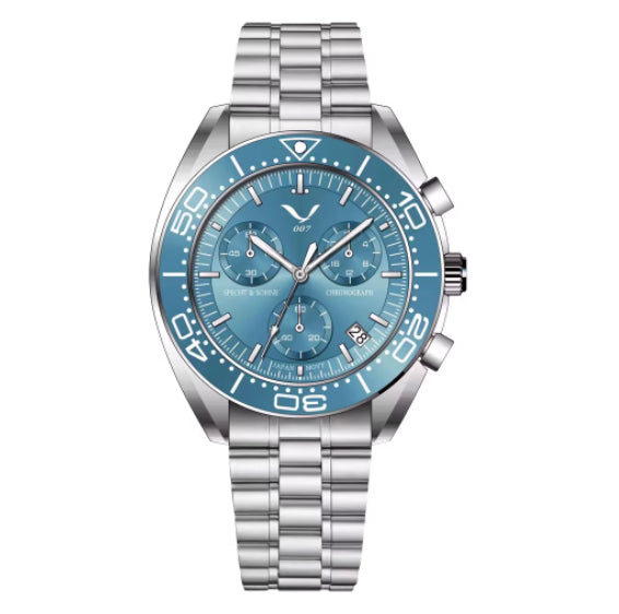 Business Multi-function Chronograph Watch Luminous Water-resistant With A Sapphire Crystal Glass Dial