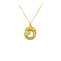 24k Gold Jewelry,Necklace Ouroboros Dragon Eating Its Own Tail Ancient Symbol Of Infinity Double Sided Pendant Necklace