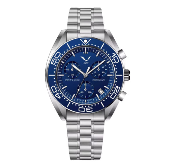 Business Multi-function Chronograph Watch Luminous Water-resistant With A Sapphire Crystal Glass Dial