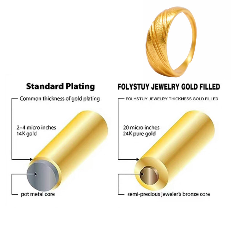 24k Gold Jewelry,Gold Dome Croissant Band Ring, Stackable Ring, Signet Ring, Women Jewelry Minimalist Chic Style